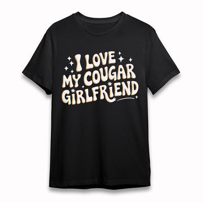 Dames Comfortabel T-shirt Cougar Vriendin Grafisch T-shirt Kort Oversized Katoen Zwart