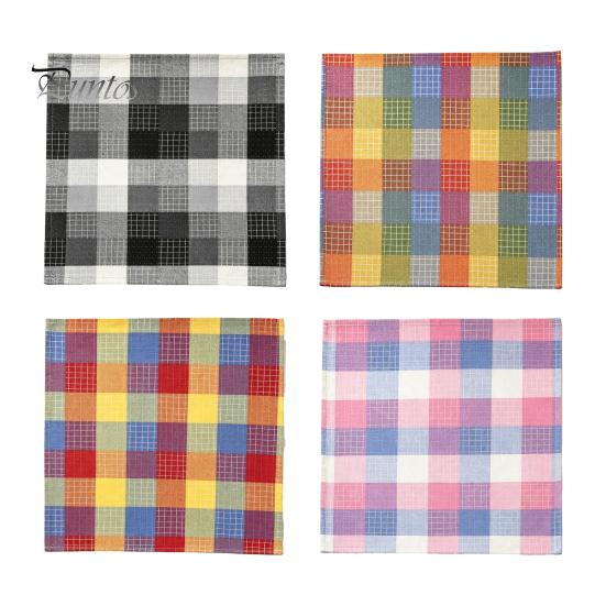 Hotel Quality Fabric Napkins Colorful Buffalo Check Napkin, Plaid Cotton Linen Retro Washable Cloth Decorative for Wedding Napkin Dinner Table,