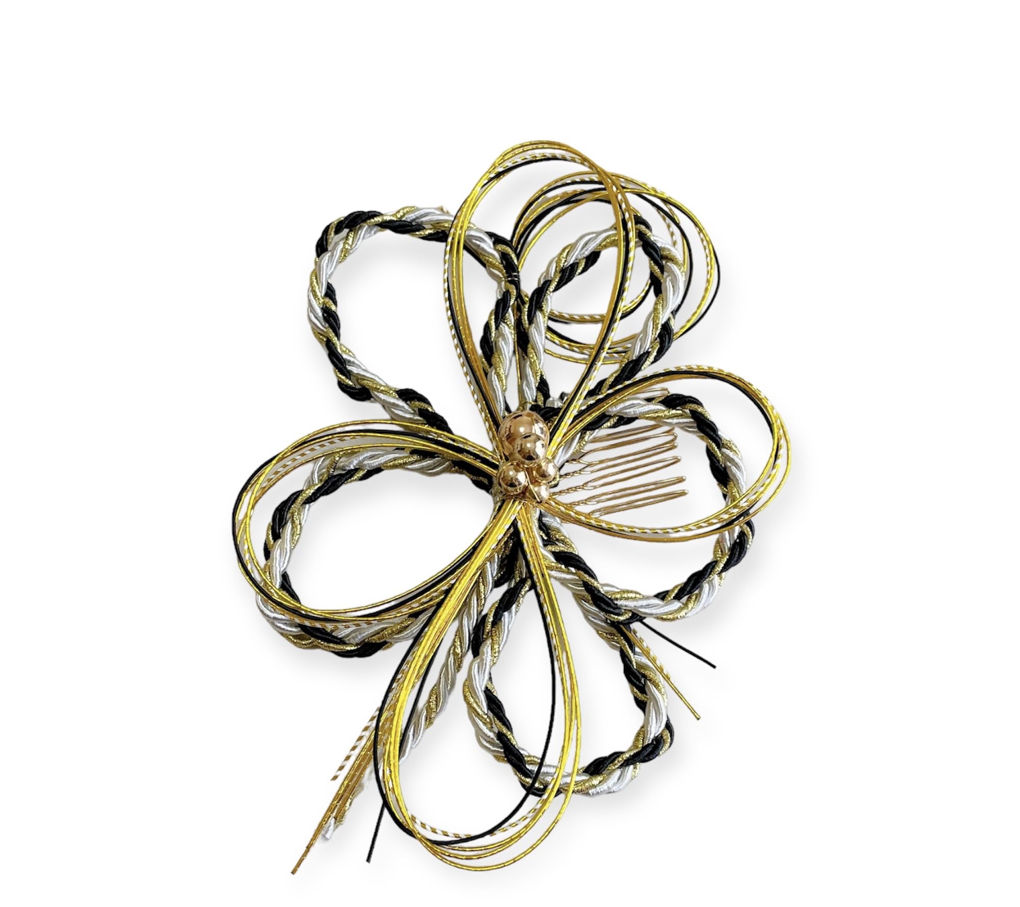 

Mizuhiki Hair Black and Mizuhiki for and with Headpiece and Ornament, Gold, Braid, Coming-of-Age Ceremonies, Graduations, Weddings, Kimono, Hakama. золотий