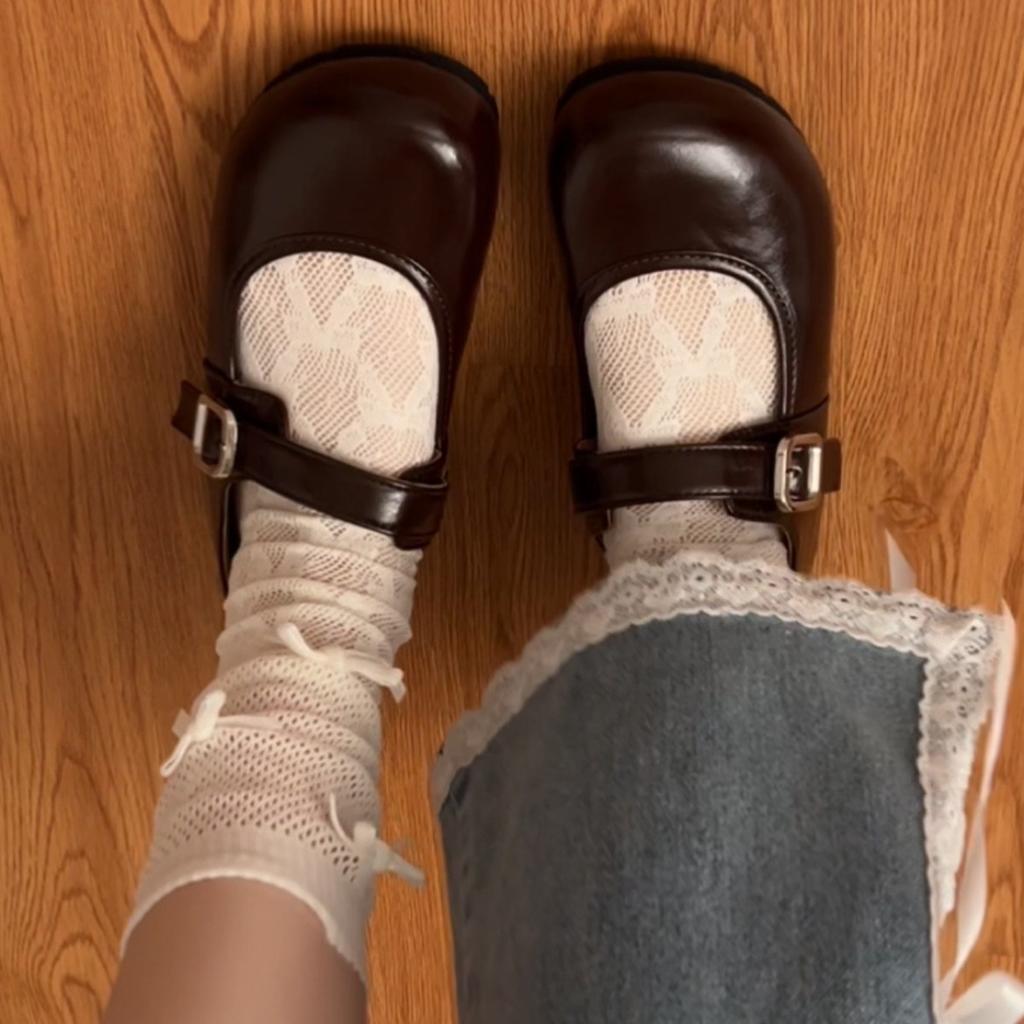 French red round head shallow mouth inner height-increasing single shoes women's 2025 new summer retro versatile soft-soled Mary Jane shoes