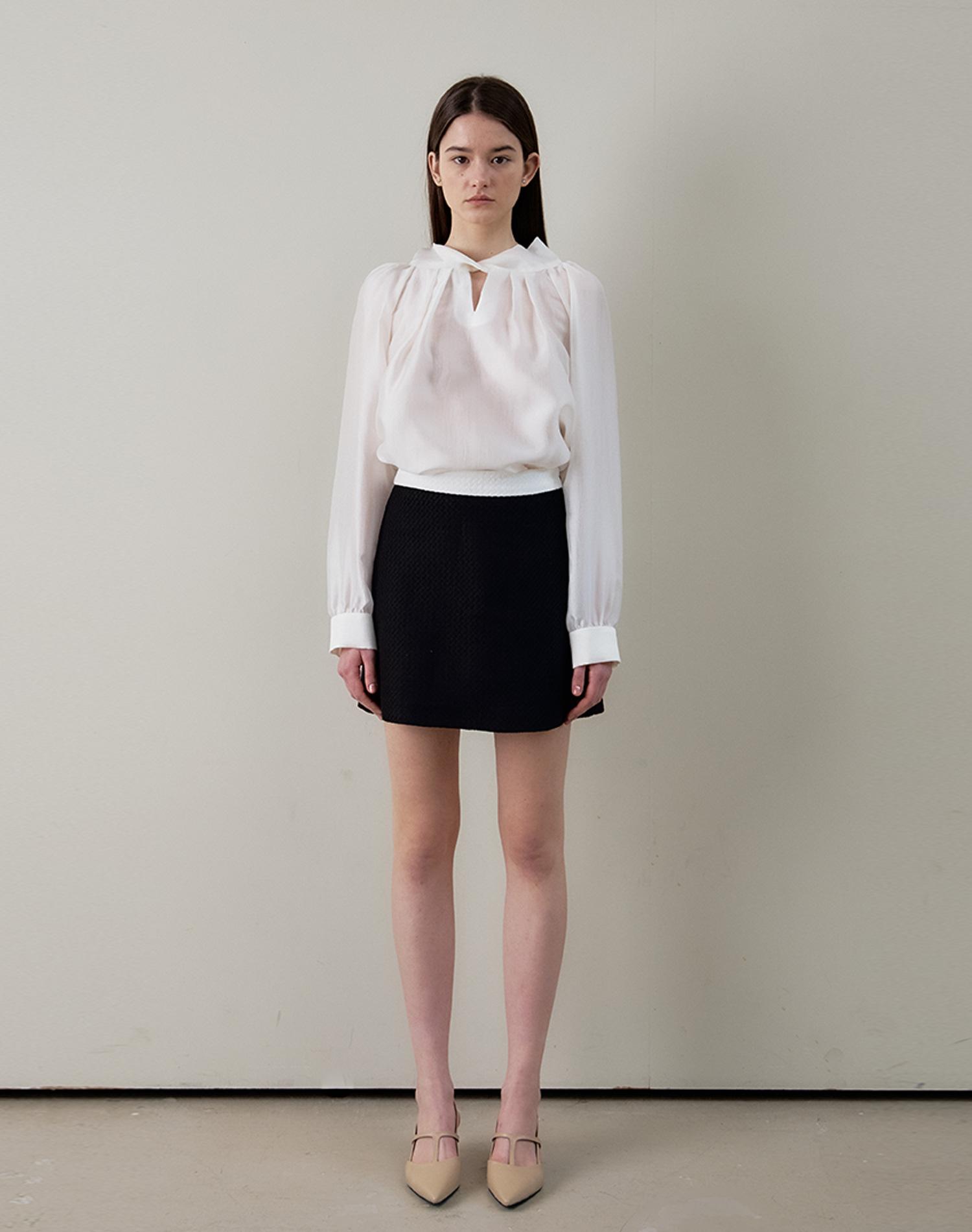 G Mar Twist Two Way Tie Blouse Y White Free