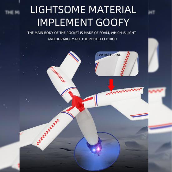 Auto Landing Kids Rocket Toy with Base Helicopter-like Propellers Fun Rechargeable Educational