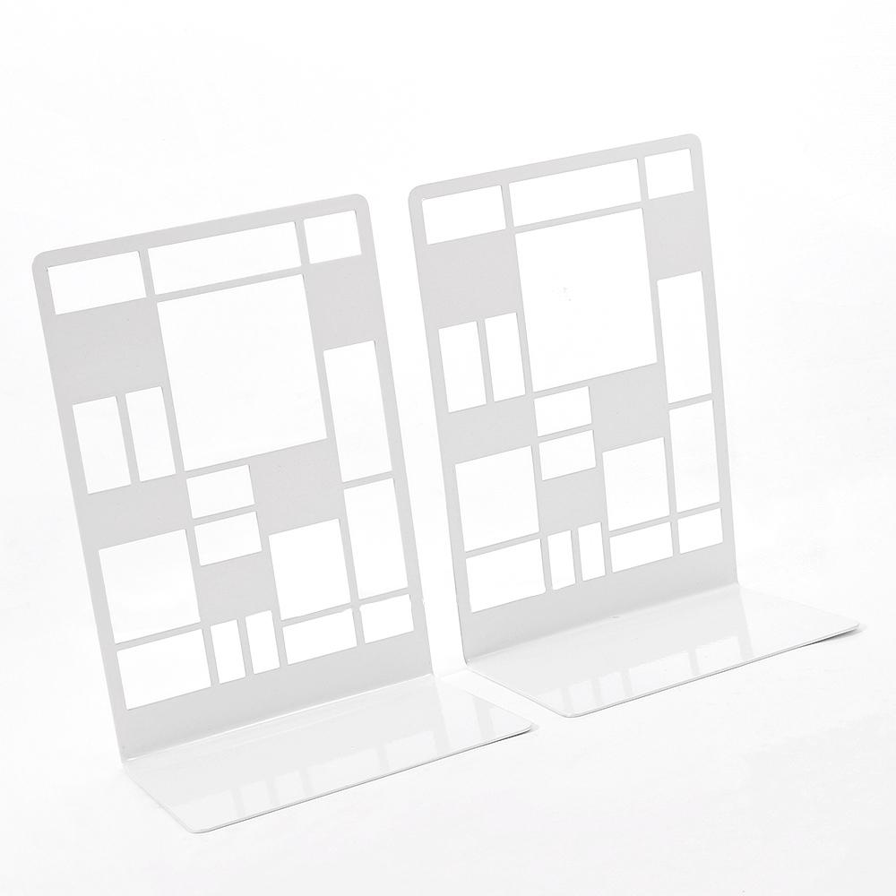 2 Pcs Color Railings Book Ends For Shelves Duty Bookend For Heavy Books Organizer Book Home Bookend Book Rack Holder Stand Shelf