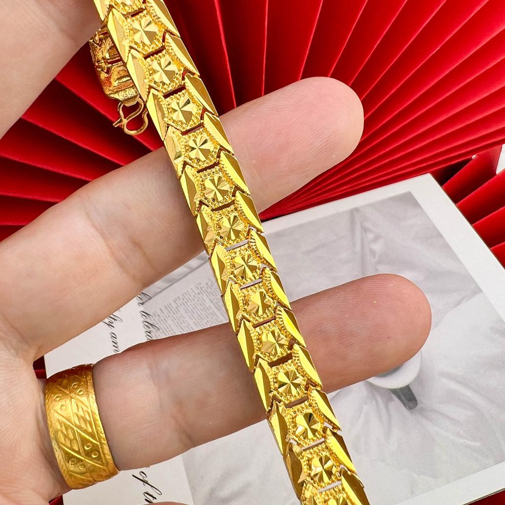 Luxury 24K 9999 Pure Gold real gold Plum Blossom Women's Bracelet Women's Fashion All-match Bracelet