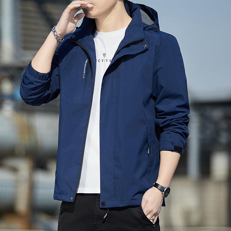 Outdoor Sports Windproof Jacket Men, Spring and Autumn New Men's Casual Youth Hooded Jacket Trend