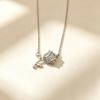 Elegant Cat Pendant Necklace: Fresh Design with Micro-Set Zircons for Women - Light Luxury & High-End Feel; Perfect Clavicle Chain Accessory.