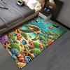 Bunter Unterwasser-Meeres-Szene Teppich mit Meeresschildkröten und Korallen-Design Geeignet für den Einsatz als rutschfester Teppich für Wohnzimmer, Schlafzimmer, Sofas