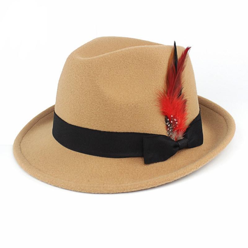 Solid Felt Trilby Cap Church Hat Casual 