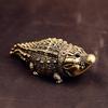 Cute Fat Copper Alligator Statue, Creative Desktop Ornament Home Decor for Bedroom, Office, Bookshelf Wine Cabinet Decoration