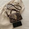Small bag niche design leopard print 2025 new portable foreign style casual retro foreign style personalized messenger small square bag
