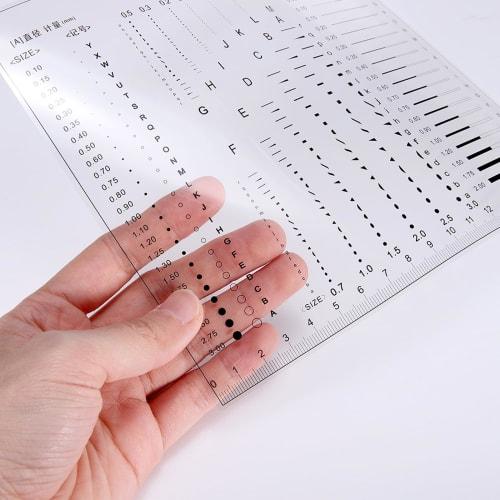 uxcell 3pcs High-Precision SEC Size Estimation Chart, 170x155mm, 0.12mm, Transparency Defect Detection Film Ruler for Measuring Diameter Area and Line