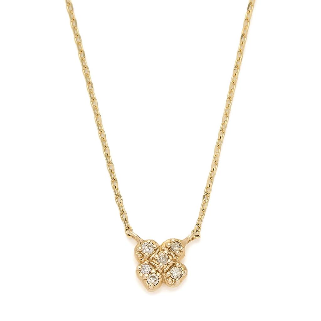 Tiny Motif K10 Diamond Clover Necklace [Noges] (0.03ct) 3024311602300999