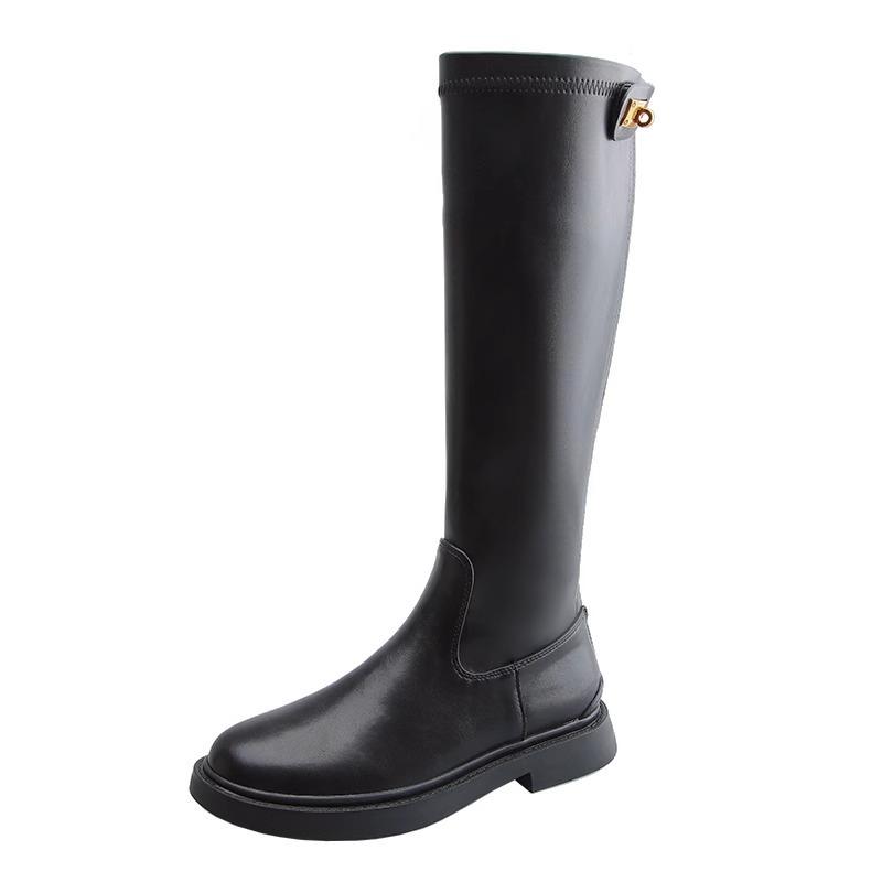 Rear zipper boots women's autumn and winter new models but knee thick-soled thin high boots women's knight boots boots