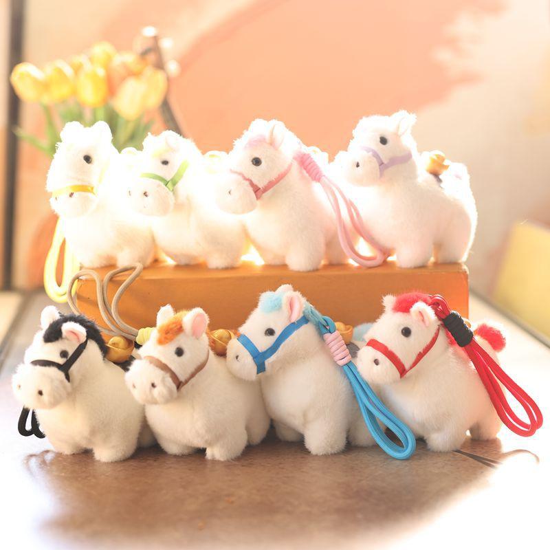 Cute Chinese Year Of The Horse Pony Plush Doll Mascot Stuffed Toy Keychain Pendant Lanyard Bag Hang Charm New Year Souvenir Gift
