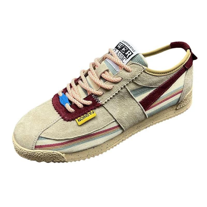 Latest Spring and Autumn Running Men's Shoes Soft soled Comfortable Running Sneakers Color blocked Lace up Casual Shoes sneakers