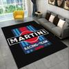 Martini Racing Kilimas Mėlynos Raudonos Juostelės Namų Dekoras Neslystantis Patvarus Modernus Svetainės Grindų Kilimėlis Su Logotipo Dizainu