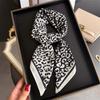 Leopard Print Fashion Imitation Velvet Herringbone Pattern Cotton and Linen Small Square Scarf Silk Scarf Headscarf Shawl Sun Protection Scarf Women's