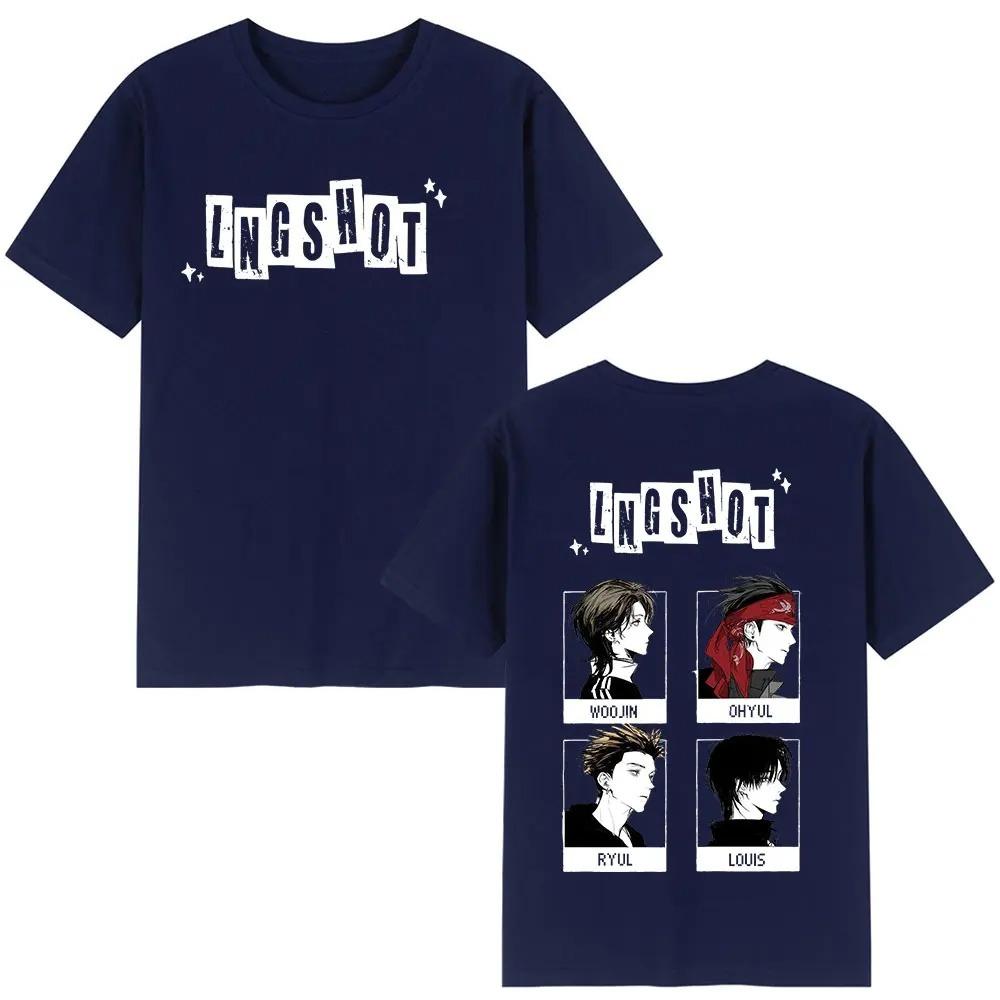 Korean Kpop Lngshot T Shirt Men Women Clothing Fashion Hip-hop Short Sleeve T-shirts Cotton Oversized Casual T-shirt Streetwear