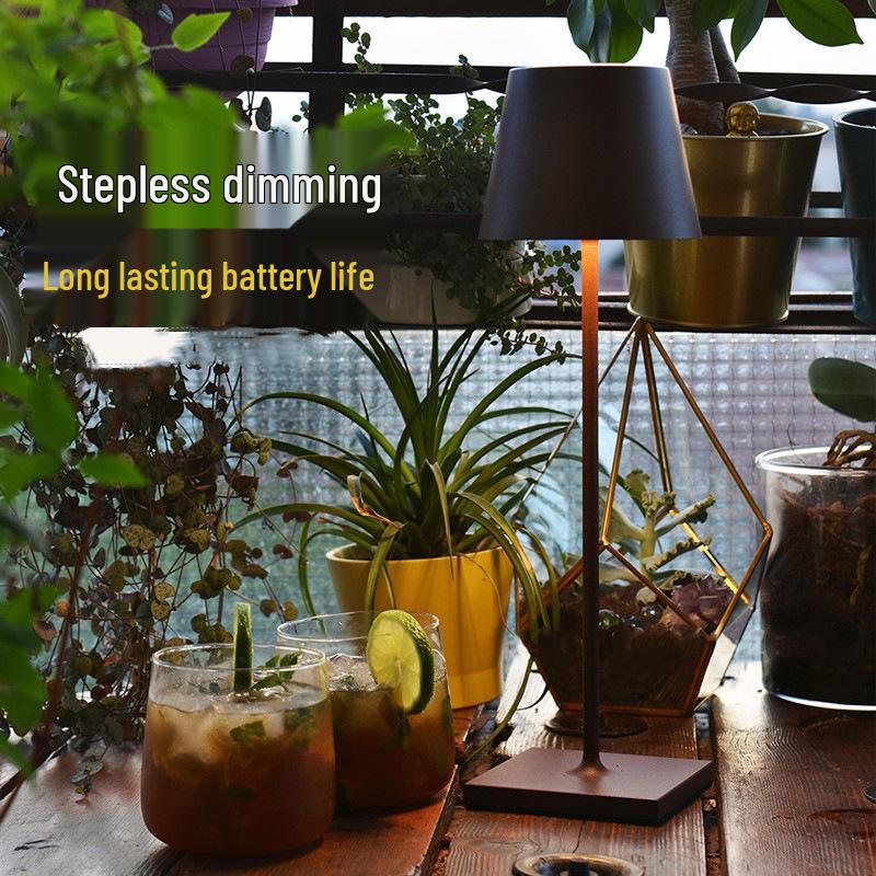 Rechargeable Touch-Control Table Lamp for Restaurants, Cafés, and Outdoor Use