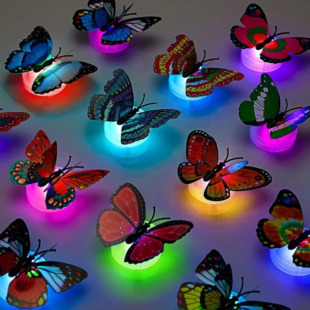 

Creative Toy Little Night Light Paste Style LED Butterfly Lamp Wall Light Home Decoration Random color