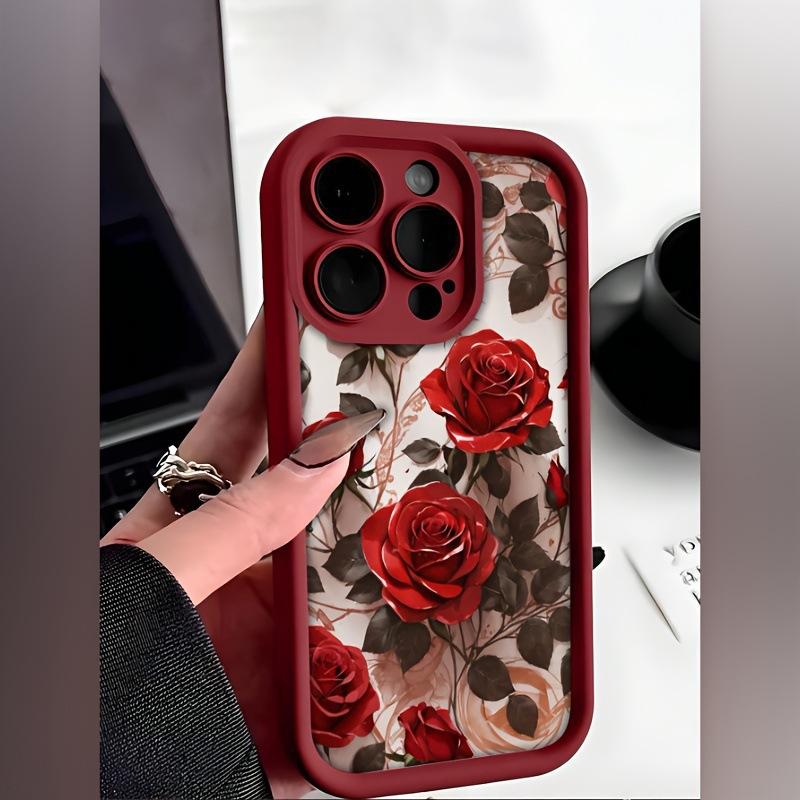 Popular In Europe and America, Suitable for Apple 16PROMAX Takazu Mobile Phone Case 15/14 Days Eye Blooming Red Rose X