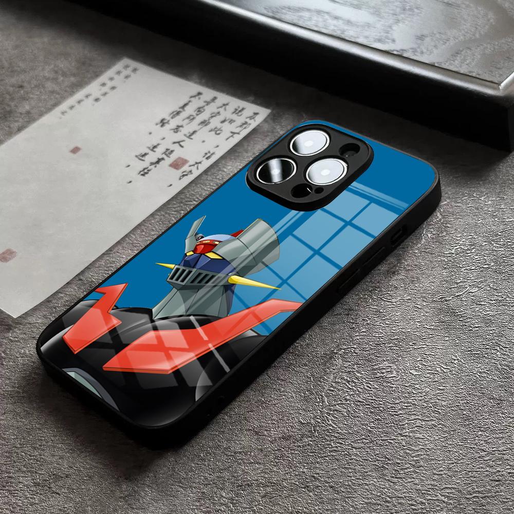 UFO Robot Goldorak Phone Case For IPhone 16 Pro Max 15 Plus 14 Pro 12 11 13 Mini X XR XS Max 8 7 Plus SE Glass Cover