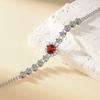 2026 Light Luxury Fashion Versatile Super Flash Full Diamond Red Flower Bracelet Exquisite Simple Design Sense Adjustable Jewelry