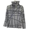 HERMES Margiela-era ribbon pattern long-sleeved shirt tops S Black GreyUsed