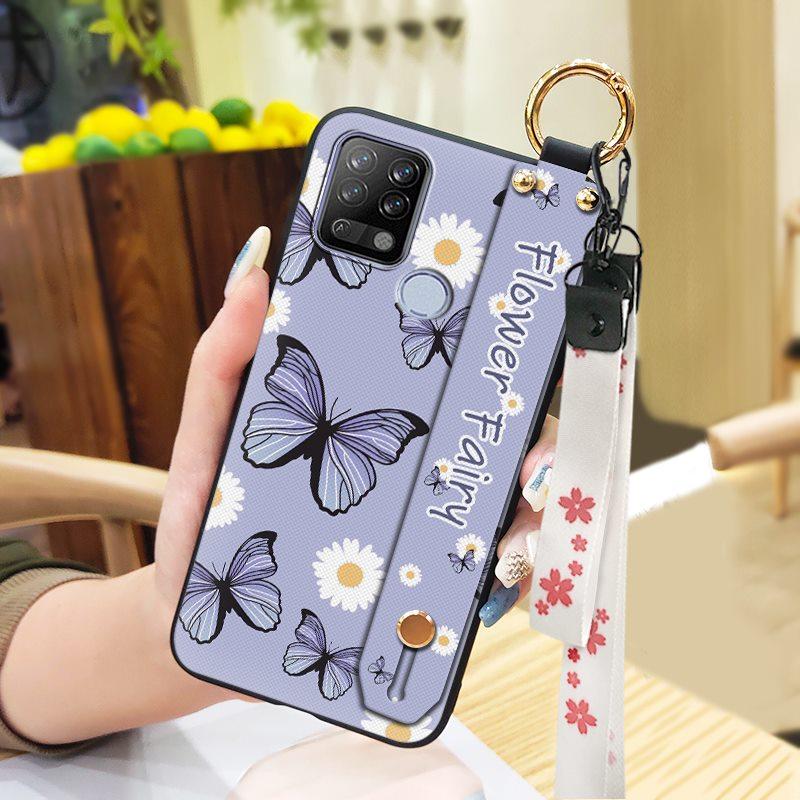 Ring Waterproof Phone Case For Tecno Pova/LD7 Anti-knock Anti-dust Lanyard Soft case Fashion Design Durable Wristband