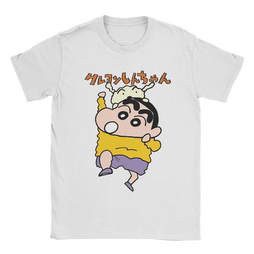 Crayon Shinchan Tshirt Unisex Unisex Cute Anime Unisexga Vintage Pure Cotton Tees Round Collar Short Sleeve T Shirt Gift Idea Tops