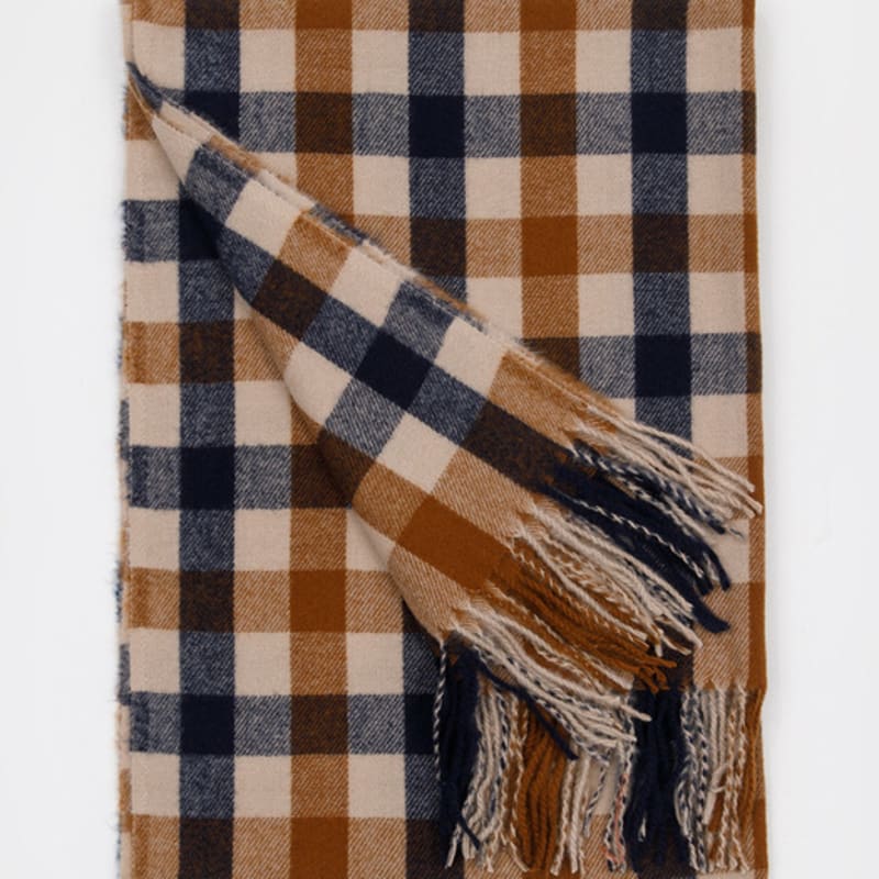 RECLOW BLOCK Tartan Check Muffler NAVY