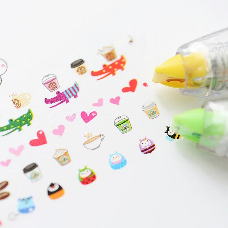Marcador de Calendário Não Tóxico Material Escolar Brinquedos Fita Corretiva de Pressão Múltiplos Estilos Disponíveis Adesivos Decorativos Kawaii para Scrapbooking