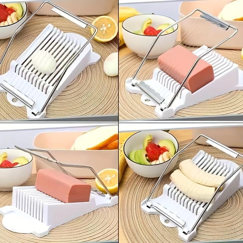 Versatile Spam Slicer and Fruit Cutter - Easy-to-use Kitchen Tool with Durable Plastic Design with Wire Slicer for Even Slicing