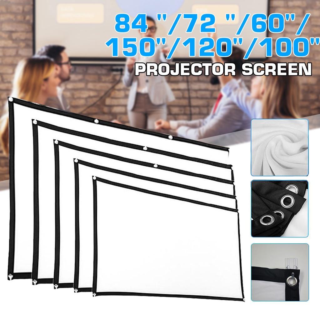16:9 3D Foldable 60/72/84/100/120/150inch 16:9 HD Projector Screen Anti-Crease Projection Movies Screen New