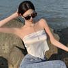 Exterior Wear Vest Female Irregular Satin Strap Scarves Tube Top
