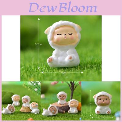 Adorable Resin Sheep Figurine Cute Garden Diy Decoration Cartoon Style