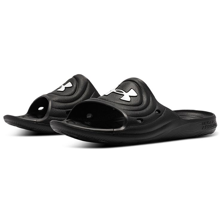 Under Armour Ciabatte Sportive da Uomo Locker IV Nero Bianco Asciugatura Rapida Ammortizzate 3023758-001