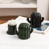 High-value Ceramic Cactus Toothpick Jar, Dental Floss Storage Box, Household New Personalized Creative Cotton Swab Box Jar.