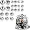Silberne Spiegel Disco Kugel Tortendekoration Set inklusive Happy Birthday Karte und Disco Cupcake Karte insgesamt 22 Stück geeignet für Geburtstage