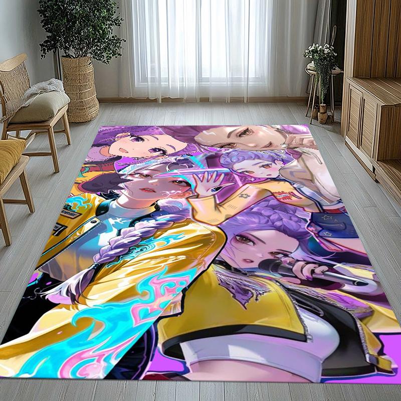 K-Pop Demon Hunters Golden Saja Boys Living Room Non-Slip Area Rug Soft Carpet for Bedroom Playroom Sofa,Home Decor Doormat