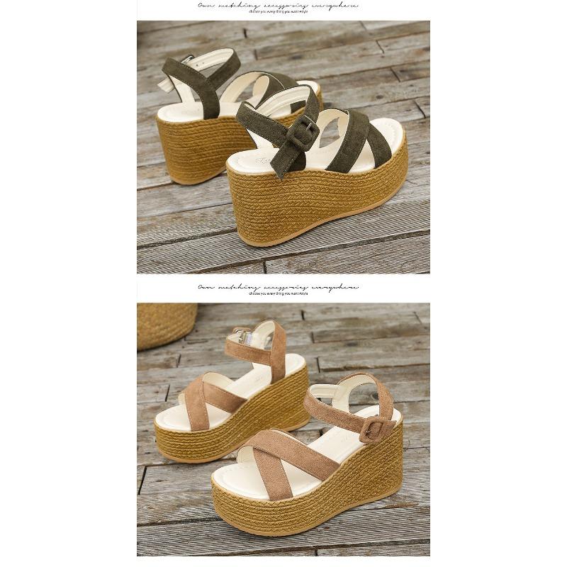 Sandals Women's Large Size Slope Heel Thick Bottom Sandals Ladies Sandals