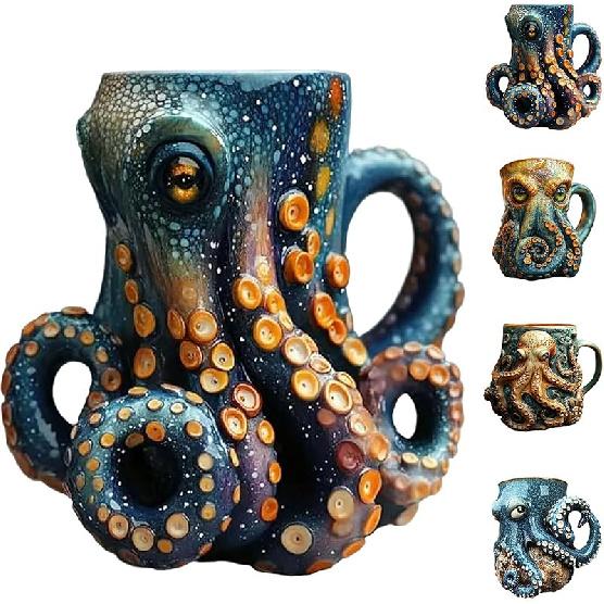 

Пивная кружка с 3D-дизайном в виде осьминога/кракена для бара, ресторана, дома, коллекционная тематическая вечеринка с драконами, подарочная посуда для напитков, средневековая пиратская пивная кружка A