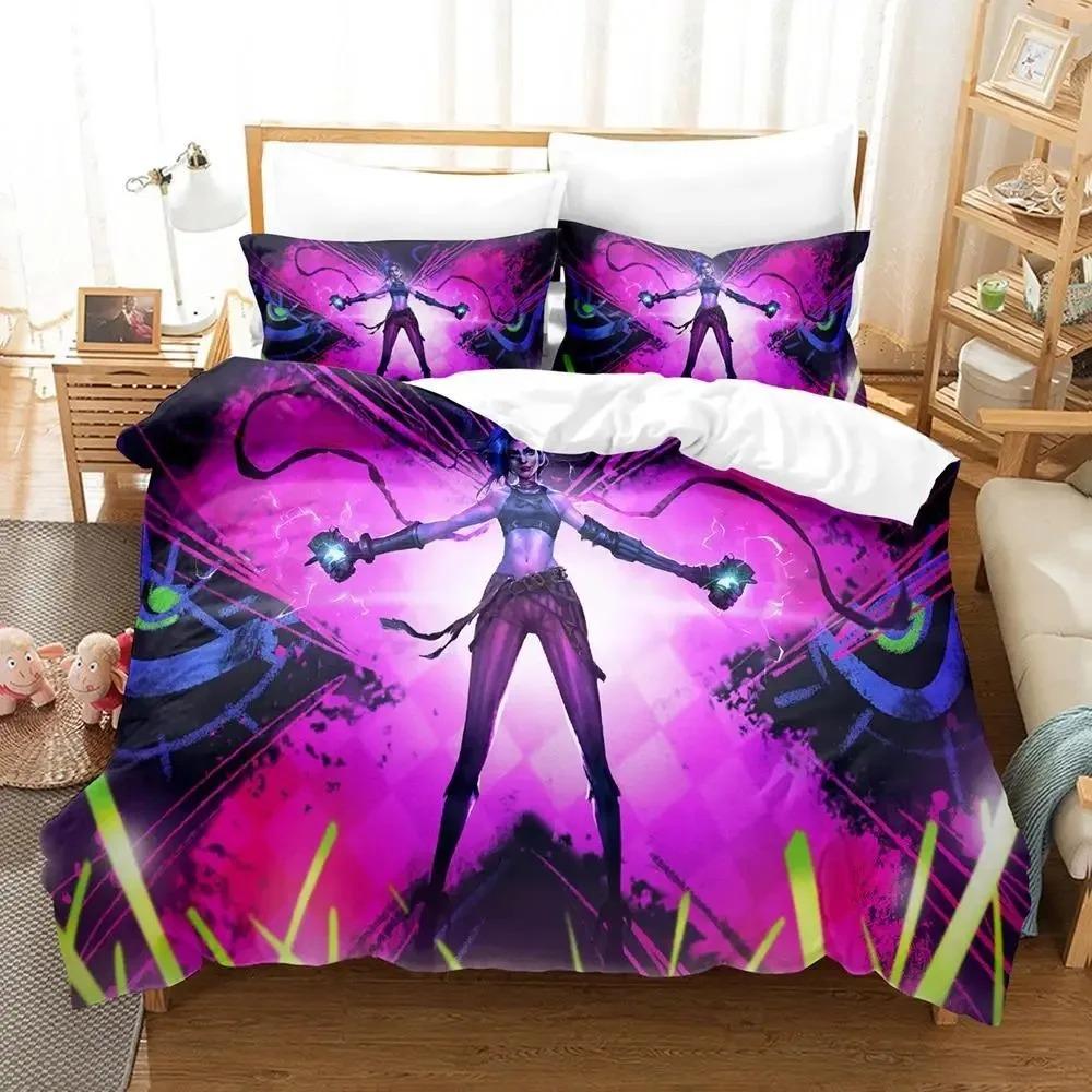 Anime Arcane JinX Duvet Cover Pillowcase Bedding Set 2/3 pieces 3D printed Youth Girls Boys Twin Full Queen/King Size gift