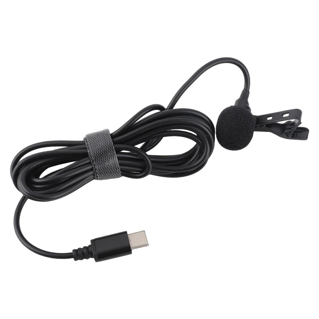 Lavalier Microphone USB Type C Wired Lapel Mic for Interview Smartphone Recording Video Online Class Game Live Streaming