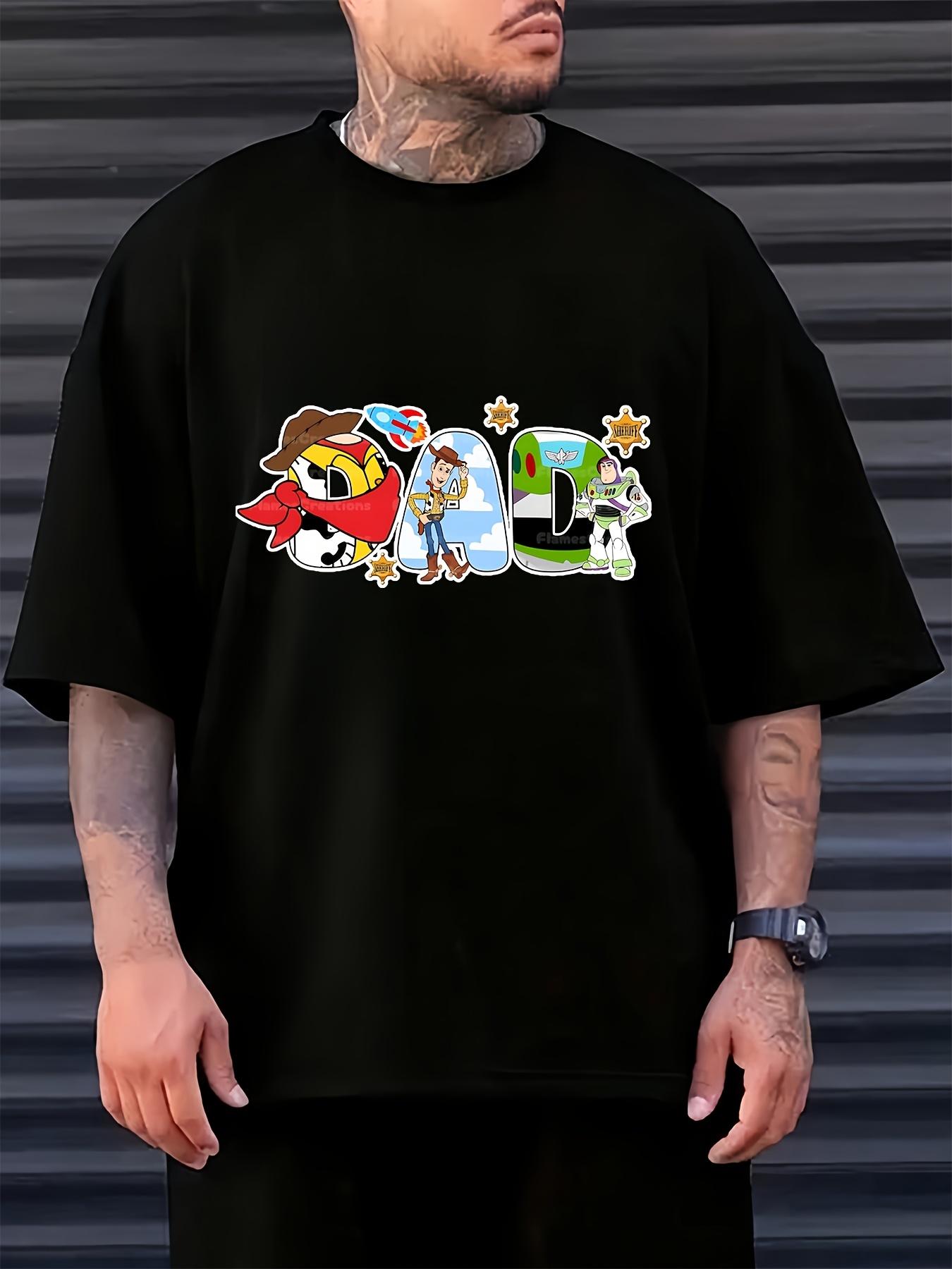 Toy Story Graphic T-shirt - Casual Black Short Sleeve Tee with Buzz Lightyear & Woody Design S