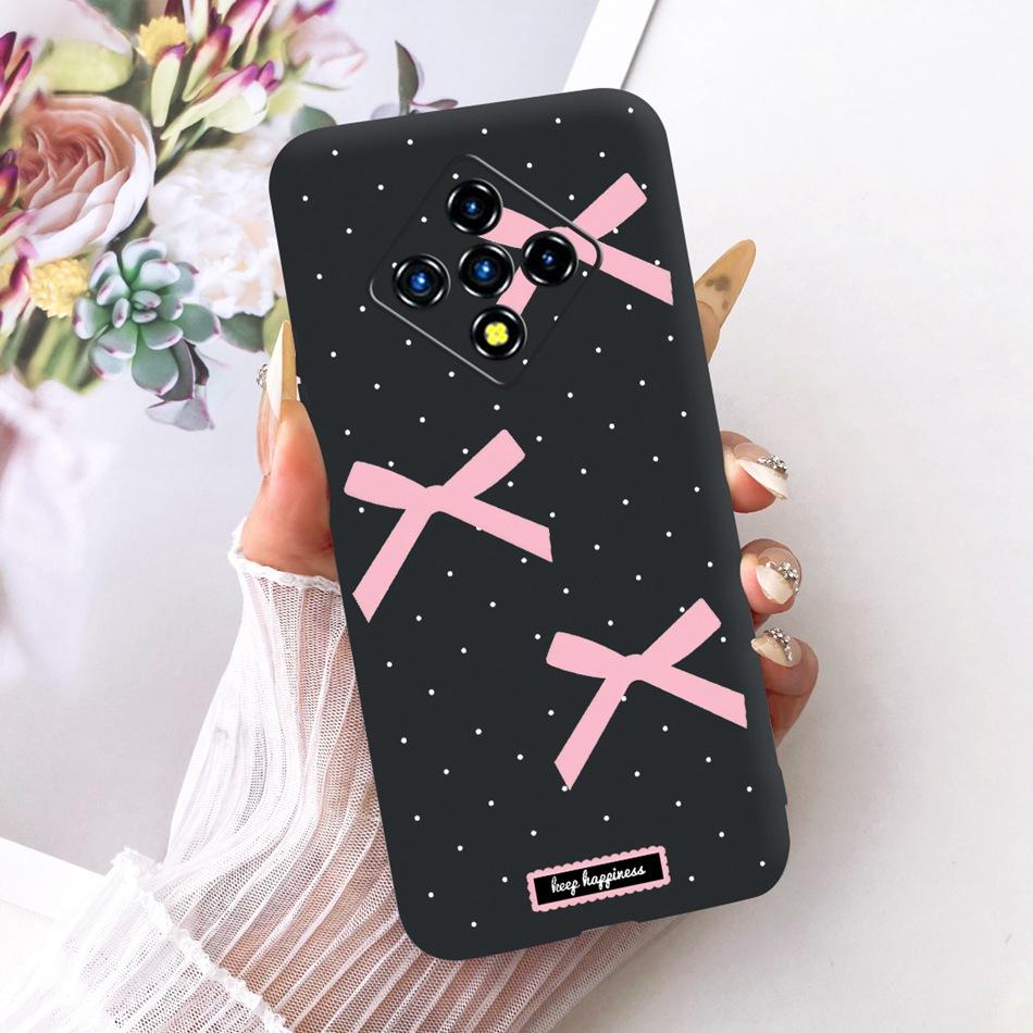 For Infinix Zero 8 8i X687 X687B Cute Flower Butterfly Cat Painted Case For Infinix Zero8 Zero8i Black Silicone Soft Phone Cases