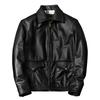 Genuine Leather Jacket Men Slim Fit Cowhide Biker Coat Stylish Lapel Spring Autumn Outerwear