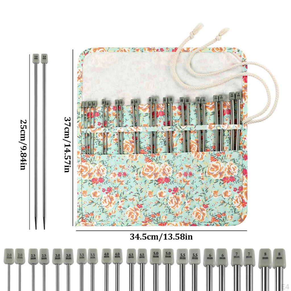 22x Knitting Pins Set 11 Pairs for Handmade DIY Carpet Hat Elephant