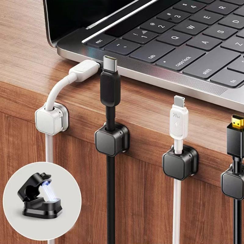 Magnetic Mouse Wire Organizers Desktop Cable Clip Protectors Cord Winder Self-Adhesive USB Charging Line Holder