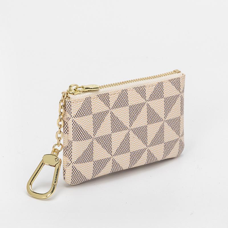 Mini Ladies' Super Slim Clutch: Small Coin & Key Pouch with Zipper